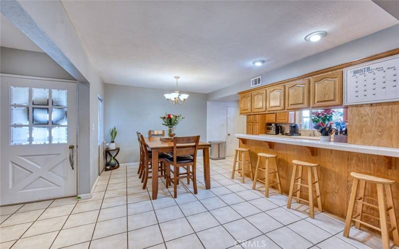 Open concept dining and kitchen.