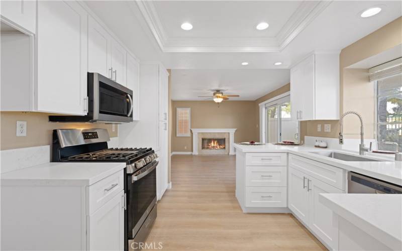 Kitchen with new Cabinets, Floors, Appliances, Lighting