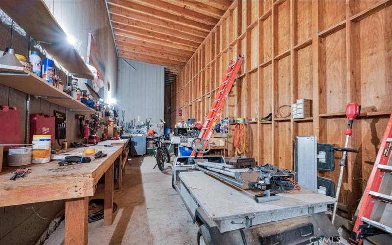 RV Storage currently being used as a workshop