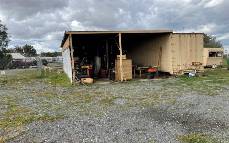 Outside storage and covered work area