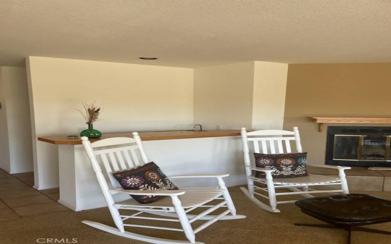 Wet Bar overlooks living room