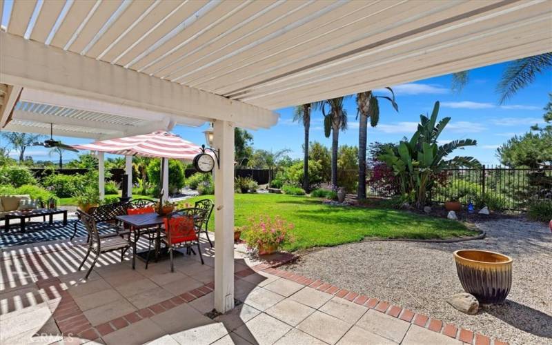 Patio with Pavers and Brick Ribbon