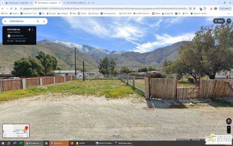 Google Maps image 2023...looking across Adele from lots 19 & 20