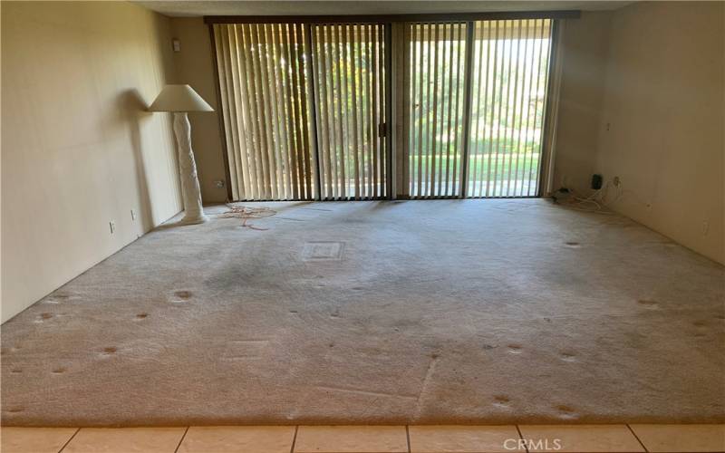 Living Room with sliding doors to Patio