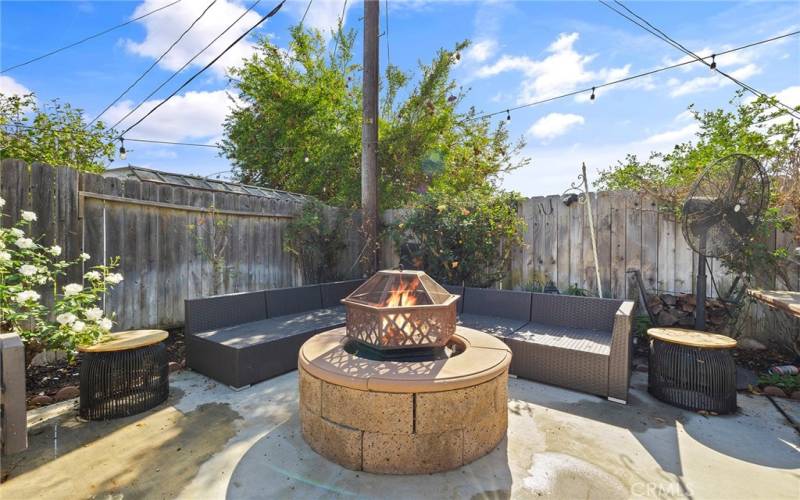 Fire pit in Backyard