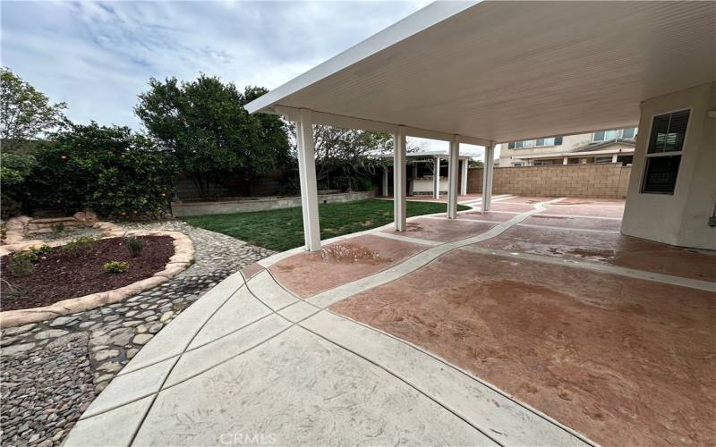 Covered Patio & Fruit Luscious Fruit Trees