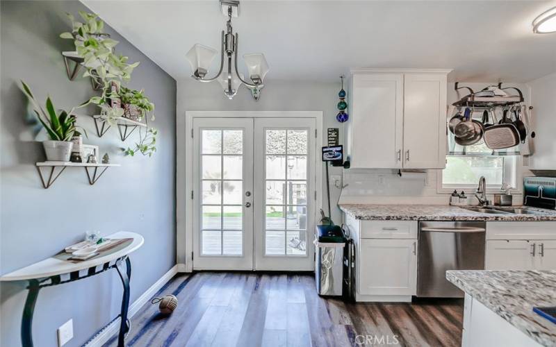 Dinette Area with French doors leading to rear deck