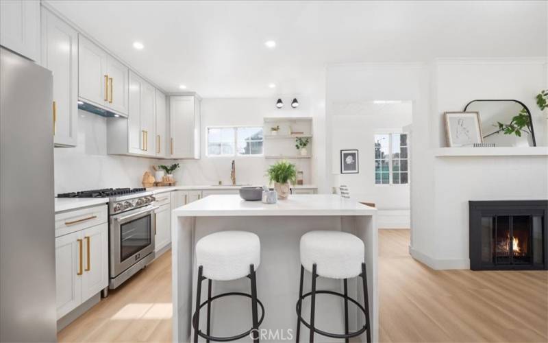 Open kitchen with island