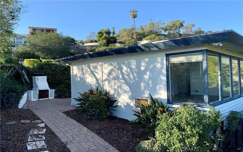 Privacy, side yard and patio area.