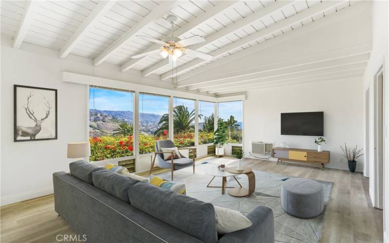 High ceilings in living room