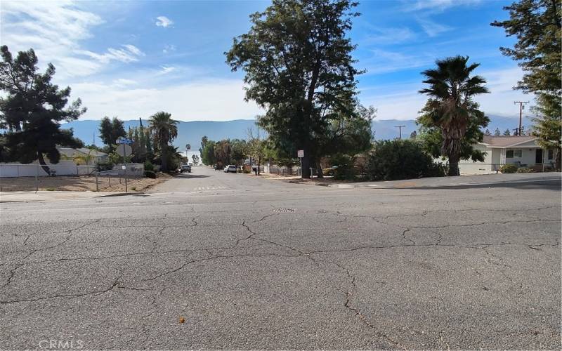 View of street looking towards the lake.