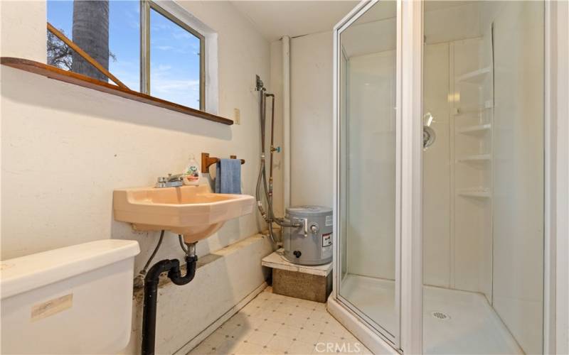 Bathroom in garage