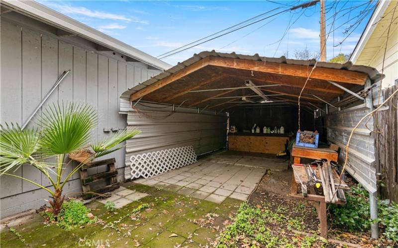 Carport backs up to alley