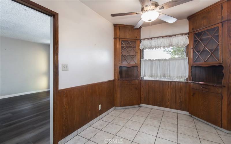 Breakfast Area with Ceiling Fan Light Fixture