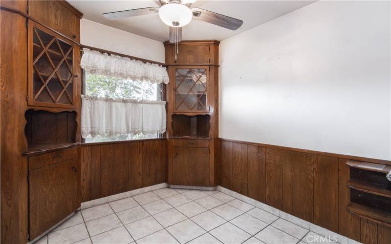 Breakfast area with Custom Corner Cabinets