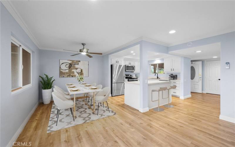 Dining room virtually staged