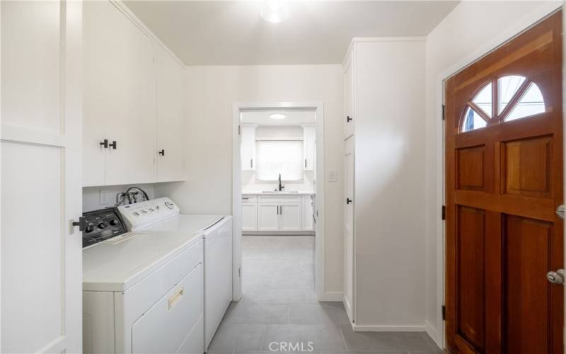 Laundry room, included washer dryer with side door access to the backyard