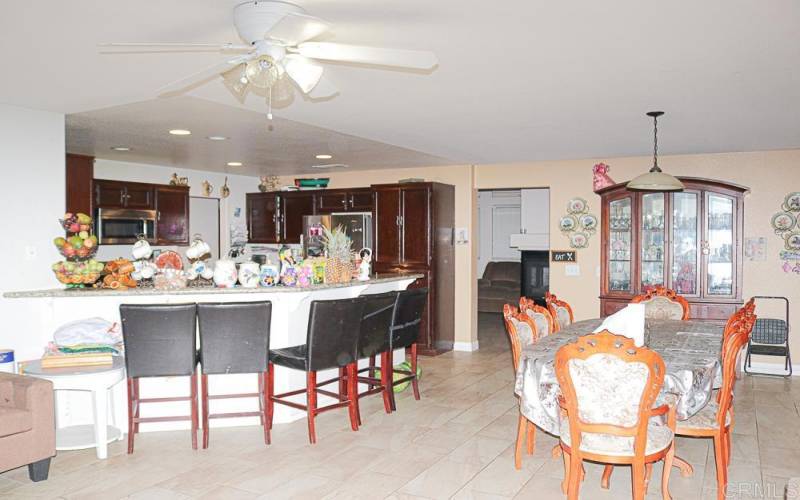 kitchen and dining area