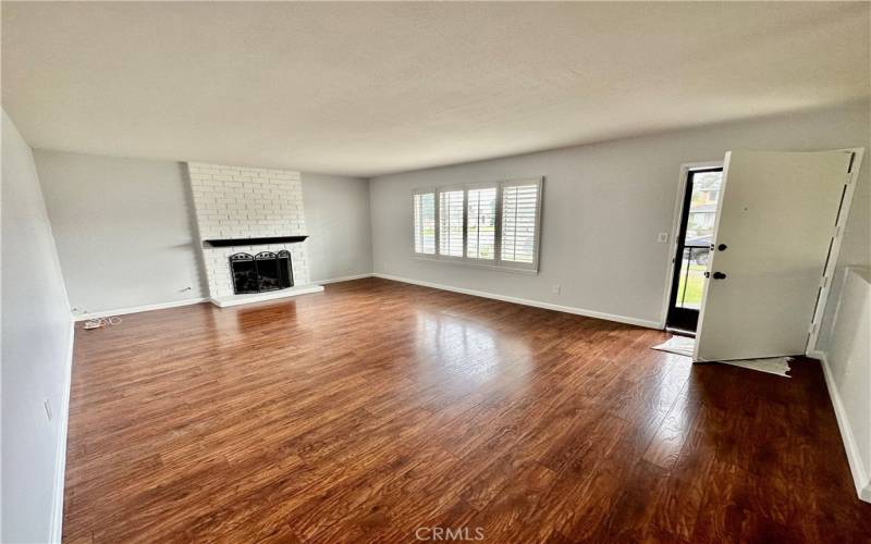 Large living room area with fireplace