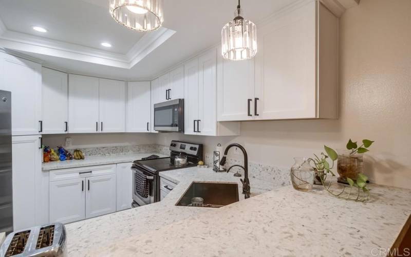 More counter space and a nice bar area for meals or entertaining