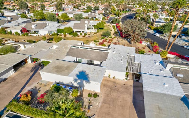 Aerial - Driveway + 2 Car Garage