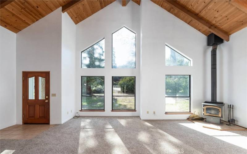 The windows bring in abundant natural light.