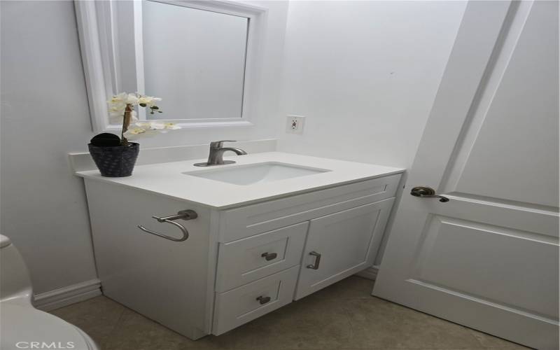 Guests Bathroom downstairs -  remodeled with new vanity, counter and fixtures.