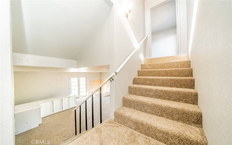 Stairs to upstairs master bedroom