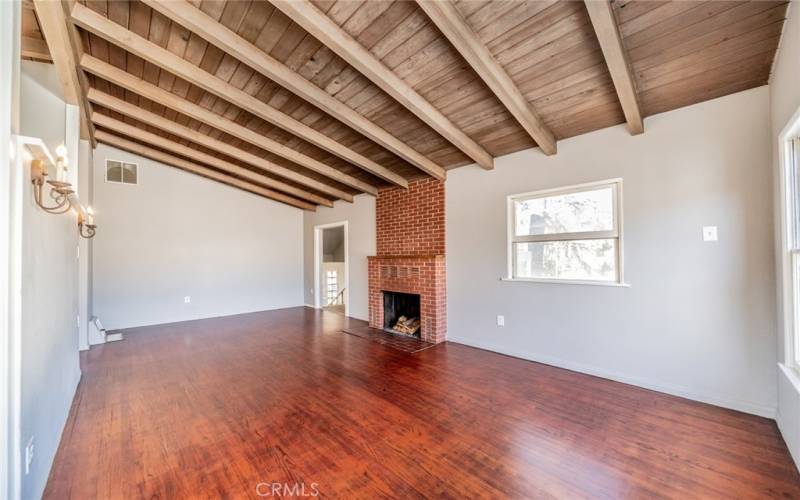 Front room with fireplace