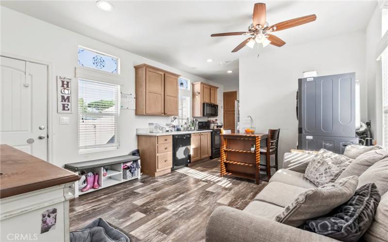 Living Area looking into kitchen