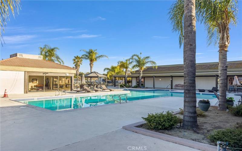 Pool and enclosed spa area at the members club