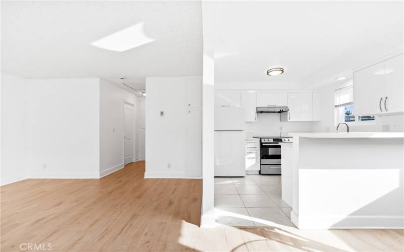 View of kitchen/living room