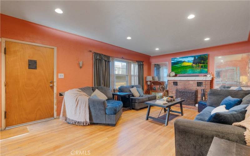 Living room with fireplace