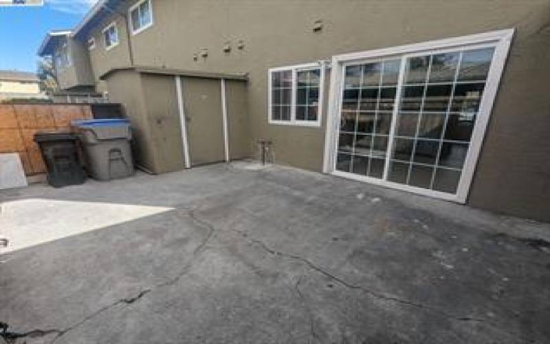 Back Patio, has direct gate to the parking spaces/