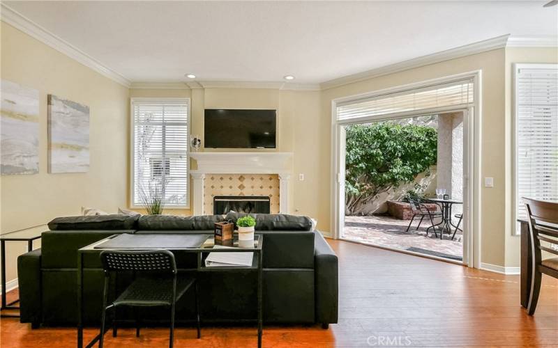 Living Room Section Sofa, Desk Workspace, Open Floor Plan