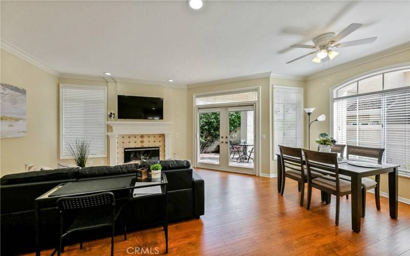 Living Room Section Sofa, Desk Workspace, Open Floor Plan