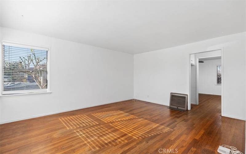 Living room with back to dining room