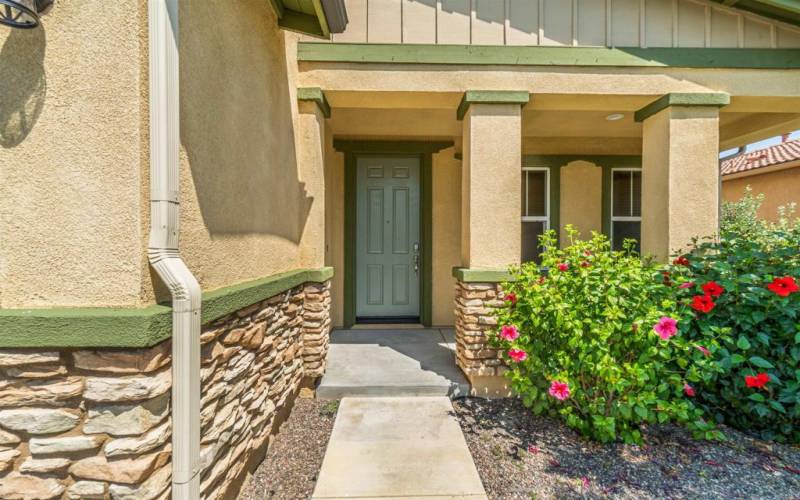 Main Entrance with nice patio area for relaxing in the morning or afternoon