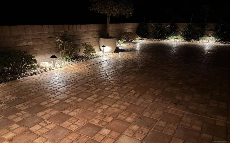 Patio with night lights - great for entertaining all year.