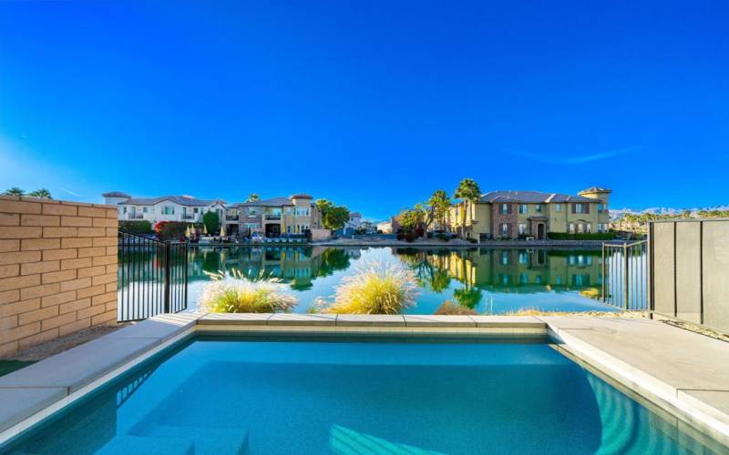 Backyard Pool and lake view