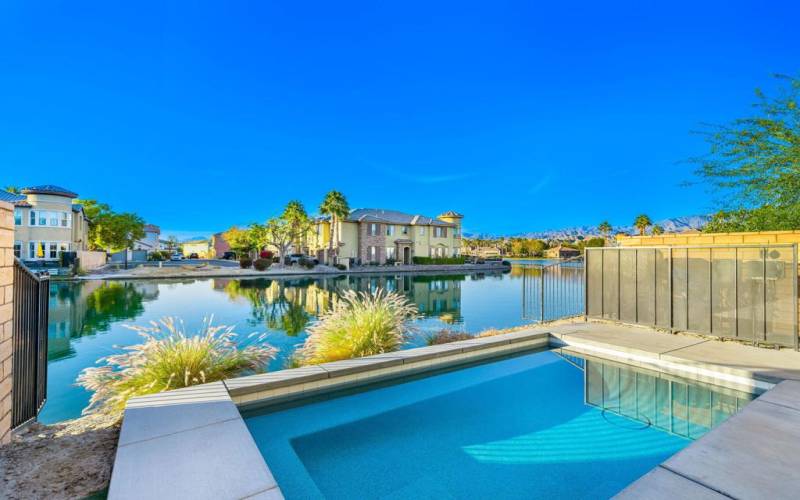 Backyard Pool and Lake view