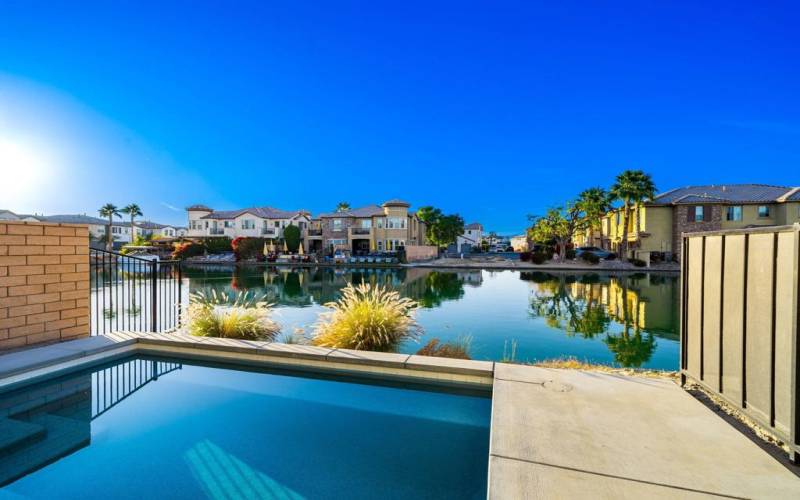 Backyard Pool and Lake view