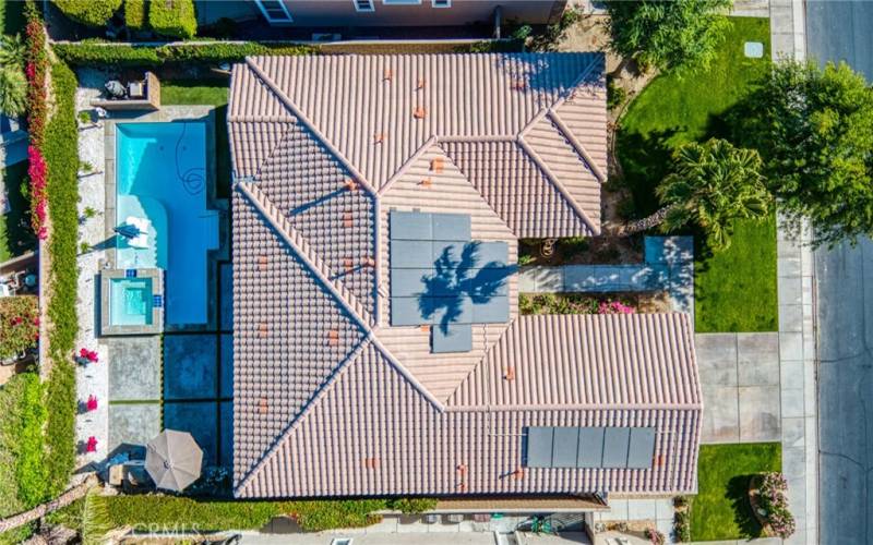 Aerial View of Backyard w Pool