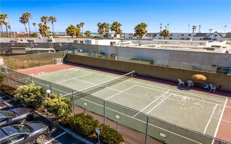 Enjoy some outdoor exercise on the tennis courts!
