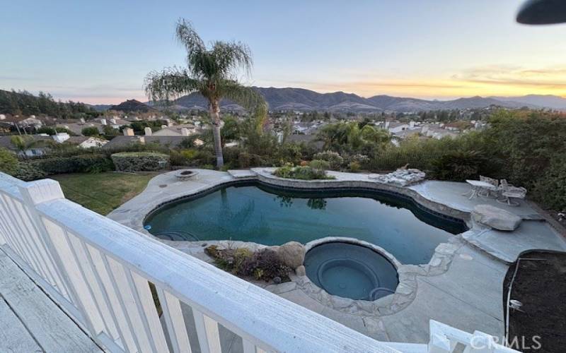 View of the swimming pool from the balcony