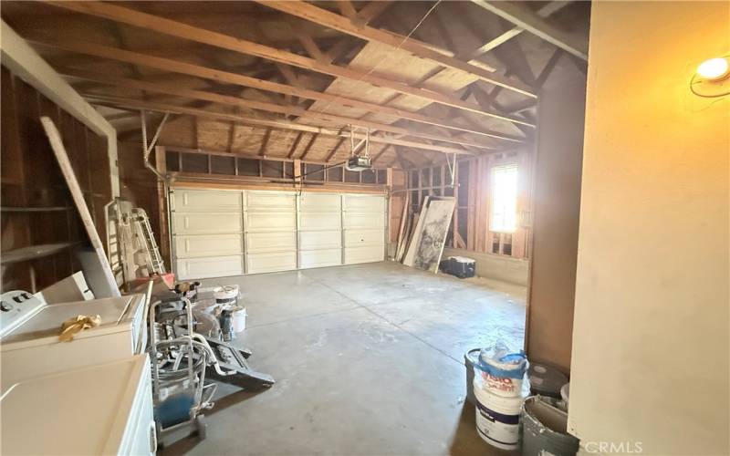 Garage with storage on back wall