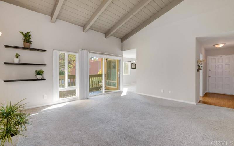 The living room slider door leads to the Balcony.