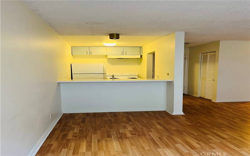 Kitchen with refrigerator and stove