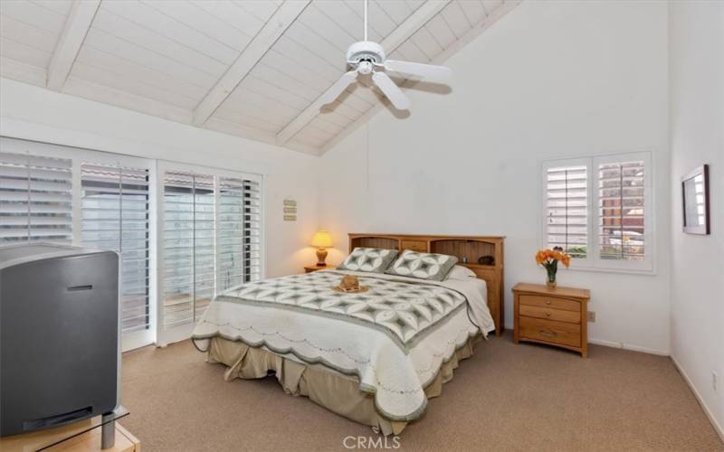 Primary Bedroom with large slider to the patio area.