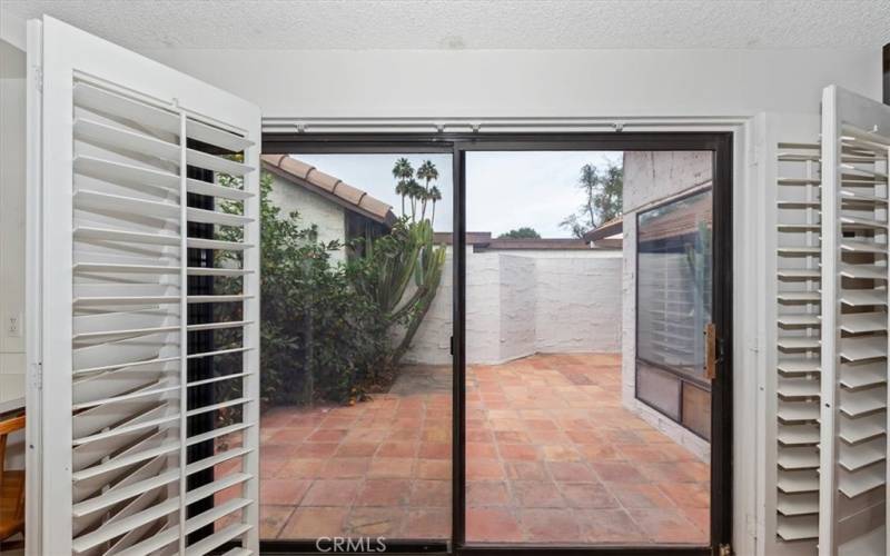 View of the patio from the kitchen